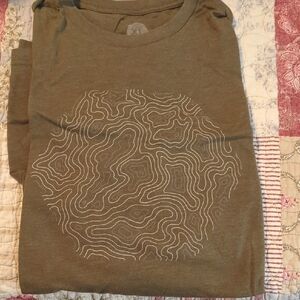 Earthy Green Topographic Tee - Short Sleeve
